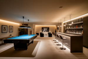 Sous-Sol Moderne : 10 Idées Déco et Inspiration pour Salle de Jeux Adulte
