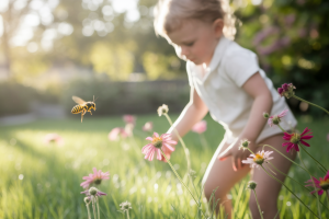 Guêpe de terre piqûre : un danger pour les enfants ?